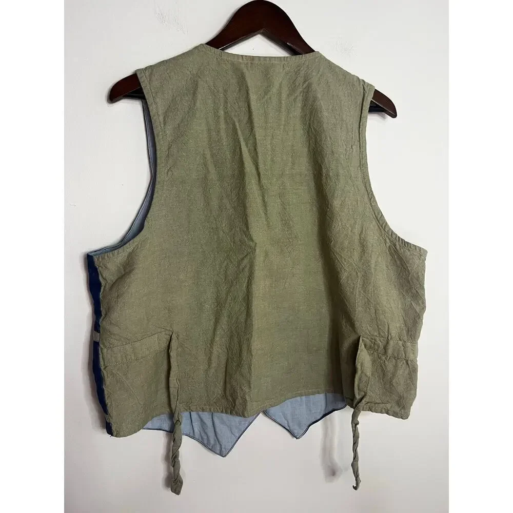 Vintage Floral embroidered beaded vest size XL 100% Cotton - Picture 5 of 5